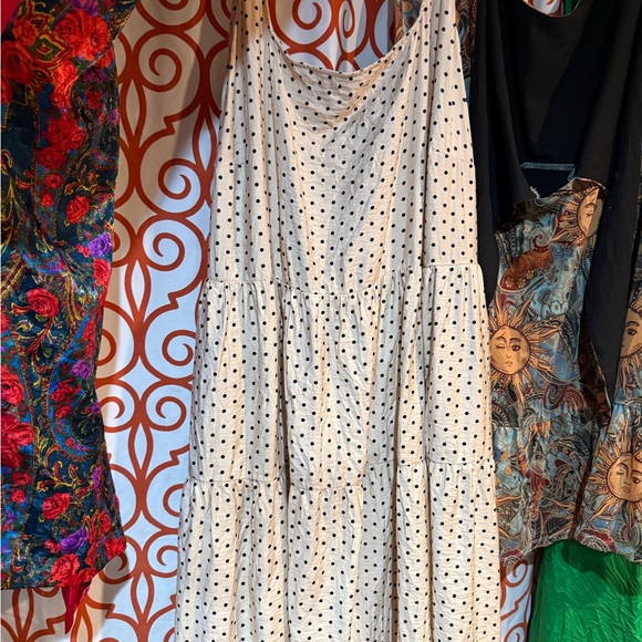 Ava & Viv Cream Polka Dot Midi Dress - Picture 3 of 3
